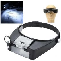 Lampe à tête loupe lunettes loupe lunettes lentilles stores réglables loupe à tête - lunettes de soleil à tête avec loupe d'éclairage LED hobby,