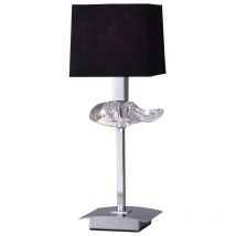 Diyas - Inspired Mantra - Akira - Lampe de table 1 lumière E14, chrome poli avec abat-jour noir