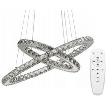 Toolight - lampe suspendue APP418-CP cristal bague led + télécommande 2-POINTS de lumière 50X50CM reglable