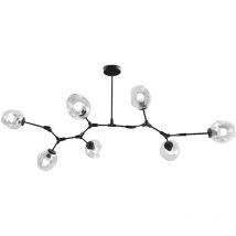 Toolight - lampe suspendue APP505-7C verre balle 7-BRAS noir 7-POINTS de lumière E27 100X130X60CM