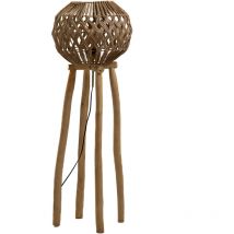 Lampe avec pieds en bois de teck