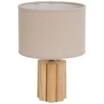 Lampe beige en bois de pin 29 cm