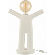 Lampe bonhomme en résine blanche
