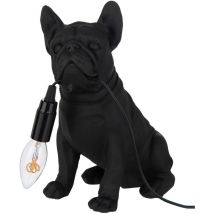 Decossima - Lampe Bulldog noir en résine 25 cm