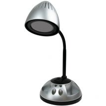 Lampe bureau grise orientable Ampoule led 3W Socle pivotant vide poche
