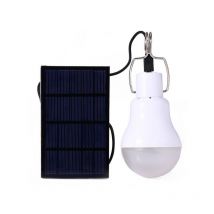 Lampe Camping Solaire Portable - Ampoule led Solaire Urgence - Éclairage Jardin - Lanterne avec Panneau Solaire - Crochet pour Camping, Pêche,