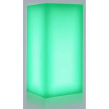 Idralite - Lampe décoration lumineuse carrée en résine 40x40 h 80 cm mod. Youcube Lumière Verte