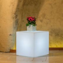 Idralite - Lampe carré en résine h 40 Lampe Blanche 40x40 cm mod. Cube lampe blanche