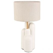 Lampe céramique Dune blanc doré