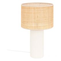Lampe cylindre 47 cm Tylia céramique cannage Atmosphera