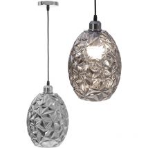 Toolight - lampe suspendue APP564-1CP glamour chrome 1-POINTS de lumière E27 20X20X30-90CM reglable