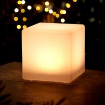 Lampe cube solaire led - env. 30 x 30 cm - lampe de jardin avec capteur crépusculaire