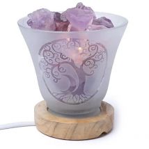 Lampe daméthyste 12 cm - Arbre de vie