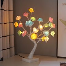 Coocheer - Lampe d'arbre à fleurs de roses Lampe de table à fleurs artificielles de roses brillantes Parfait pour la décoration intérieure