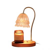 Lampe d'aromathérapie lampe de chevet à intensité variable en continu avec aromathérapie - noyer