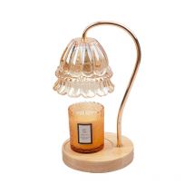 Crea - Lampe d'aromathérapie lampe de chevet à intensité variable en continu avec pied en bûche d'aromathérapie