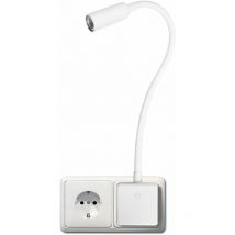 Enuotek - Lampe de Applique Murale Chambre Chevet de Lecture led Flexible Blanc avec Prise de Courant, Interrupteur Tactile Dimmable Luminosité 4W
