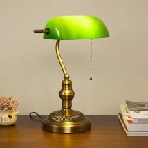 Lampe à poserLampe de banquier ancienne Vert