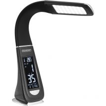 Monzana - Lampe de Bureau à led Noir/Blanc 4en1 Multifonction Lampe Calendrier Montre thermomètre Maison Lampe de Table Salon Noir