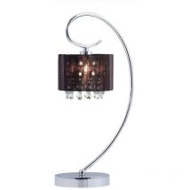 Italux - Span - Lampe de table noire 1 lumière avec abat-jour en cristal, E14