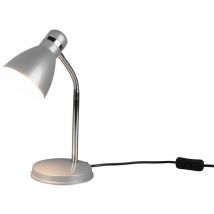 Frankystar - Lampe de bureau Harvey en métal, aluminium et chrome, flexible, h. 33cm