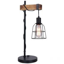 Italux - Ponte - Lampe de table industrielle et rétro noire 2 lumières, E27
