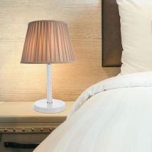 Lux.pro - Lampe de bureau Kilbride en métal verre textile 40 cm E27 blanc / sable [ ]