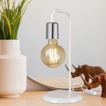 Lux.pro - Lampe de bureau Lancaster en métal 36 cm E27 blanc / chrome [ ]
