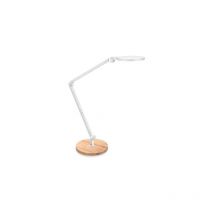 CEP - Lampe de bureau Led intégre Giant Silva 11,13 w - Bras articulé, blanc/bois