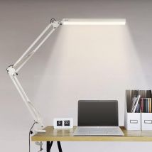Einemgeld - Lampe de Bureau led, Lampe de Table Architecte Pliable avec Pince, 10 Niveaux de Luminosité x 3 Modes de Couleur, Lampe de table
