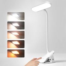 Mowze - Lampe de Bureau led sans Fil, Lampe de Chevet Tactile 5 Couleurs&5 Intensité Réglables Lampe led Cou Flexible 360°, Lampe de Lecture Lampe