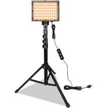 Hengmei - Lampe de bureau Lumière Vidéo led Dimmable usb Lumière Photo 10W Eclairage Photographique avec Trépied Ajustable Filtre de Couleur