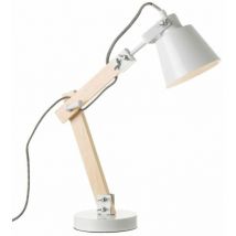 Lampe en bois et métal 13 x 14 x 43 cm