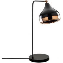 Lampe de Table en Métal Noir et Cuivre, 17x26 cm, Hauteur 52 cm, Pour Bureau ou Table de Chevet