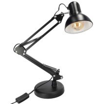Edo Solutions - Lampe de bureau pixi 1xE27 noire, socle et pince compris