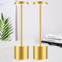 Umnuou - Lampe de bureau,Lampe de chevet tactile sans fil led, 3600mAh 2 pcs lampe de table usb rechargeable, lumiere bureau puissante piles, 3