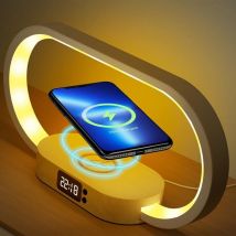 Fitags - Lampe de chevet avec charge sans fil, lampe de chevet tactile avec interface usb, lampe de table led à intensité variable, lampe de table