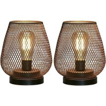 Lampe De Chevet Design Pile Lampes De Table D'Extérieur Ensemble De 2 Lampes De Table À Cage En Métal Lampe À Poser Salon Sans Fil Les Mariages Fêtes 