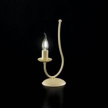 Lampe de chevet en fer ivoire décapée, une lumière, 18x h35 cm
