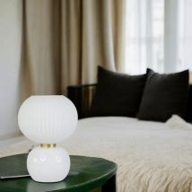 Millumine - Lampe de chevet en verre blanc Adonis