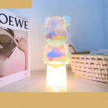 Umnuou - Lampe de chevet lampe de chevet claire moderne Lampe de table en verre ours en métal