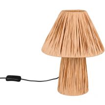 RL - Lampe de chevet Lampe de table papier brun Lampe de table 2 flammes Lampe de chambre à coucher Lampe de lecture, 2x E14, DxH 24 x 31 cm