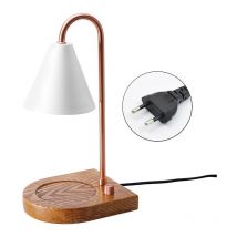 Shmshng - Lampe de chevet pied en bois lampe à parfum sans feu avec luminosité réglable, blanc