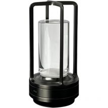 Ambientec Touch Wiederaufladbare Nachttischlampe mit RGB-Fernbedienung, japanischer Stil, 2600 mAh, Perlschwarz – RWBedside Lamp
