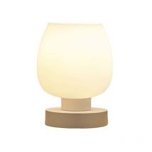 Crea - Lampe de Chevet Tactile - Lampe de Table Intensité Variable 3 Voies pour Chambre à Coucher, Salon, Abat-Jour en Verre Opale, Ampoule led
