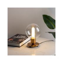 Kosilum - Lampe de chevet vintage dorée en verre - Giani