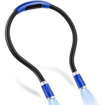 Lampe de lecture à LED rechargeable pour le cou, lampes de lecture pour lire au lit, 3 niveaux de luminosité, 2 flexibles