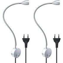 Lampe De Lecture Murale Flexible 3 w Avec Prise Européenne Et Interrupteur, Appliques Murales Pour Lire, Livres, Tête De Lit, Chambre à Coucher (2