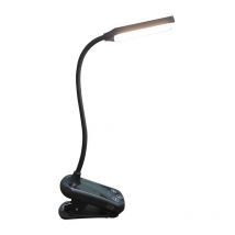 Lampe de lecture positionnable sur livres, type lampe, flexible, avec 3 éclairages led et 8 niveaux d'intensité, 11 led, noir
