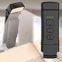 Lampe de Lecture Rechargeable usb, 5 Niveaux de Luminosité Réglables,avec Fonction Minuterie pour Lecteurs de Livres(noir)